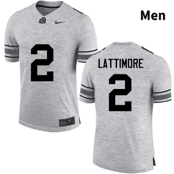 Ohio State Buckeyes Marshon Lattimore Men's #2 Gray Game Stitched College Football Jersey